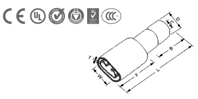 Diagrama faston hembra aislado completo